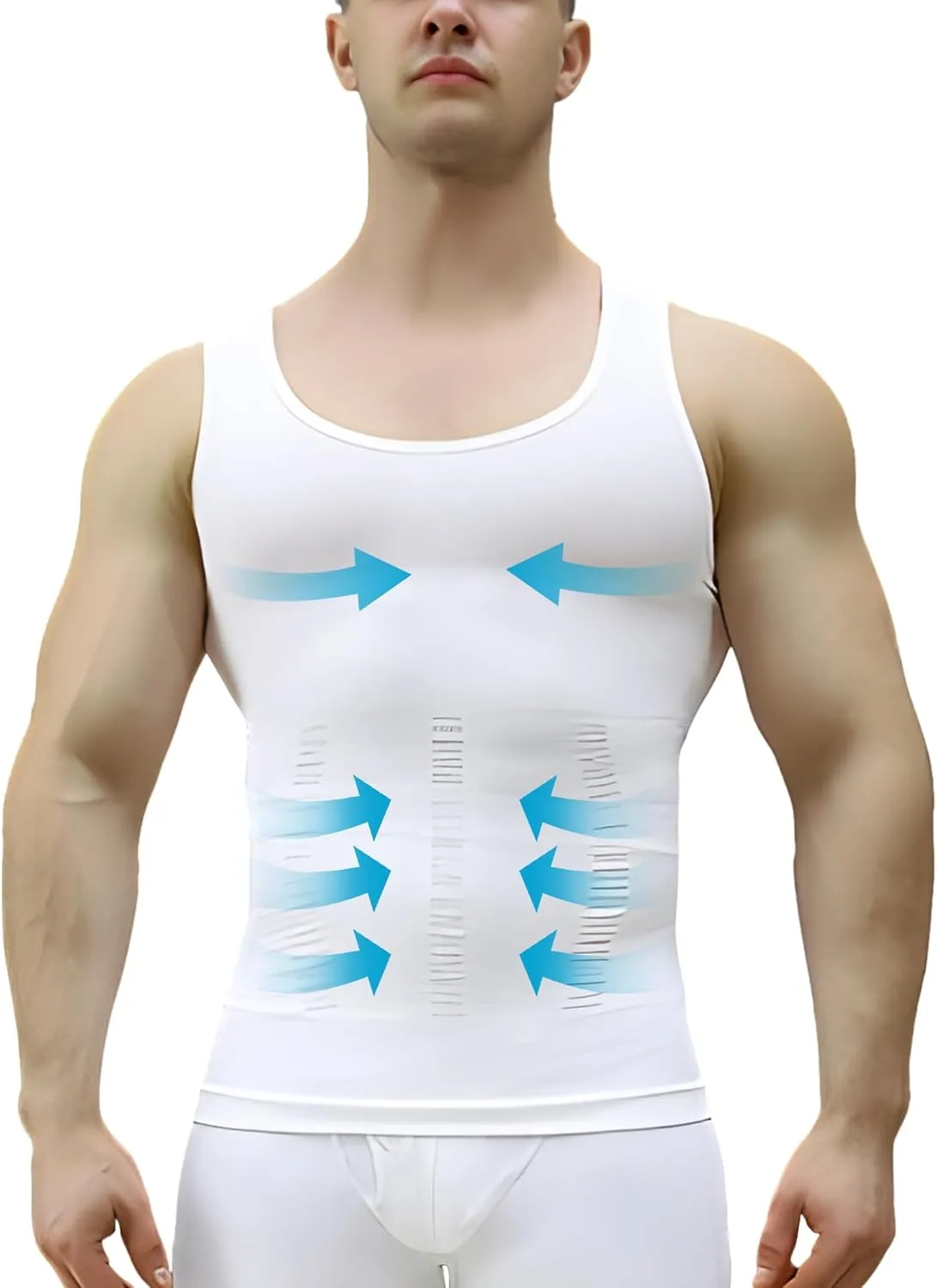 1/2/3 Pack Shaper Slimming Tank Top Athletic Compression Shirt with Sleeveless Undershirts for Men