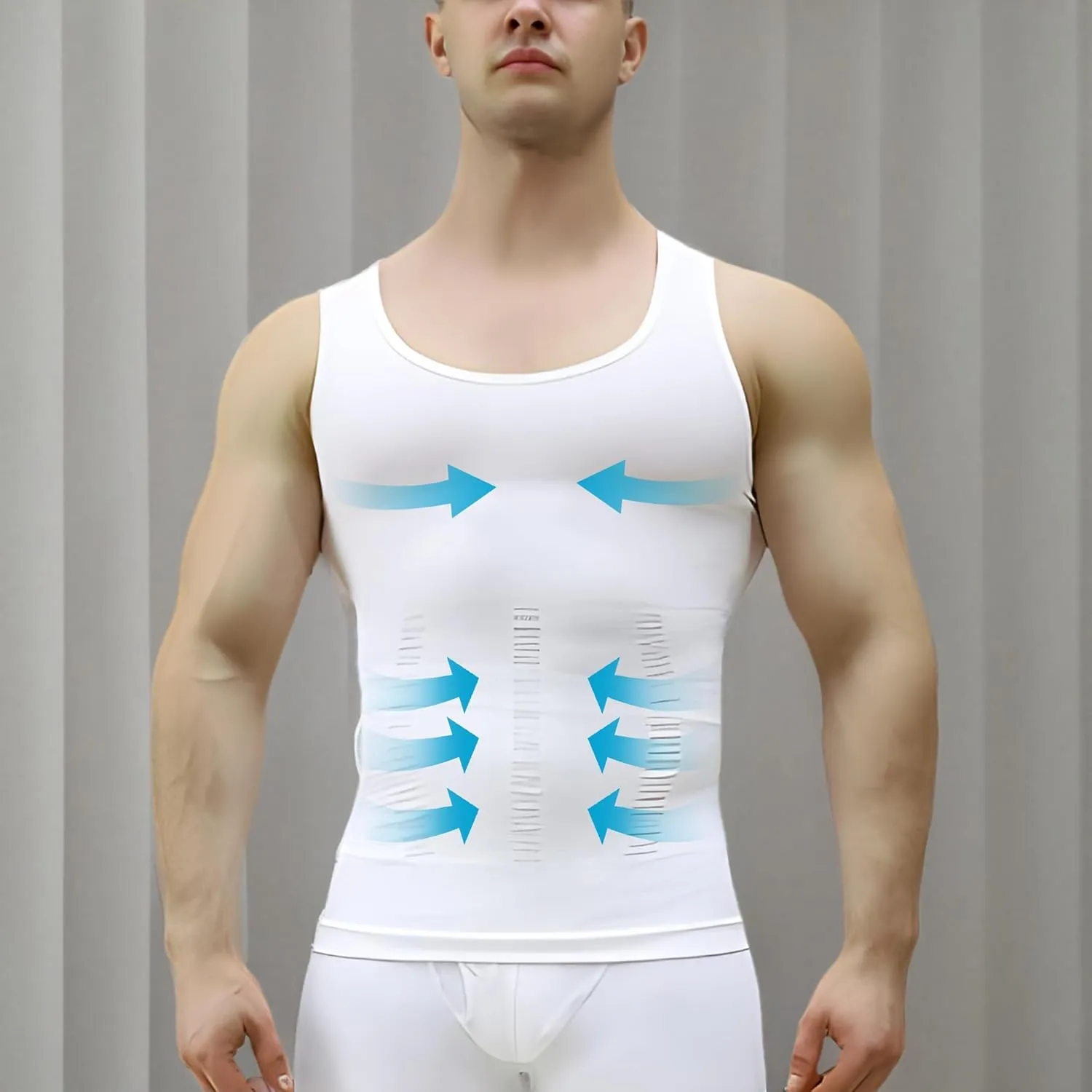 1/2/3 Pack Shaper Slimming Tank Top Athletic Compression Shirt with Sleeveless Undershirts for Men