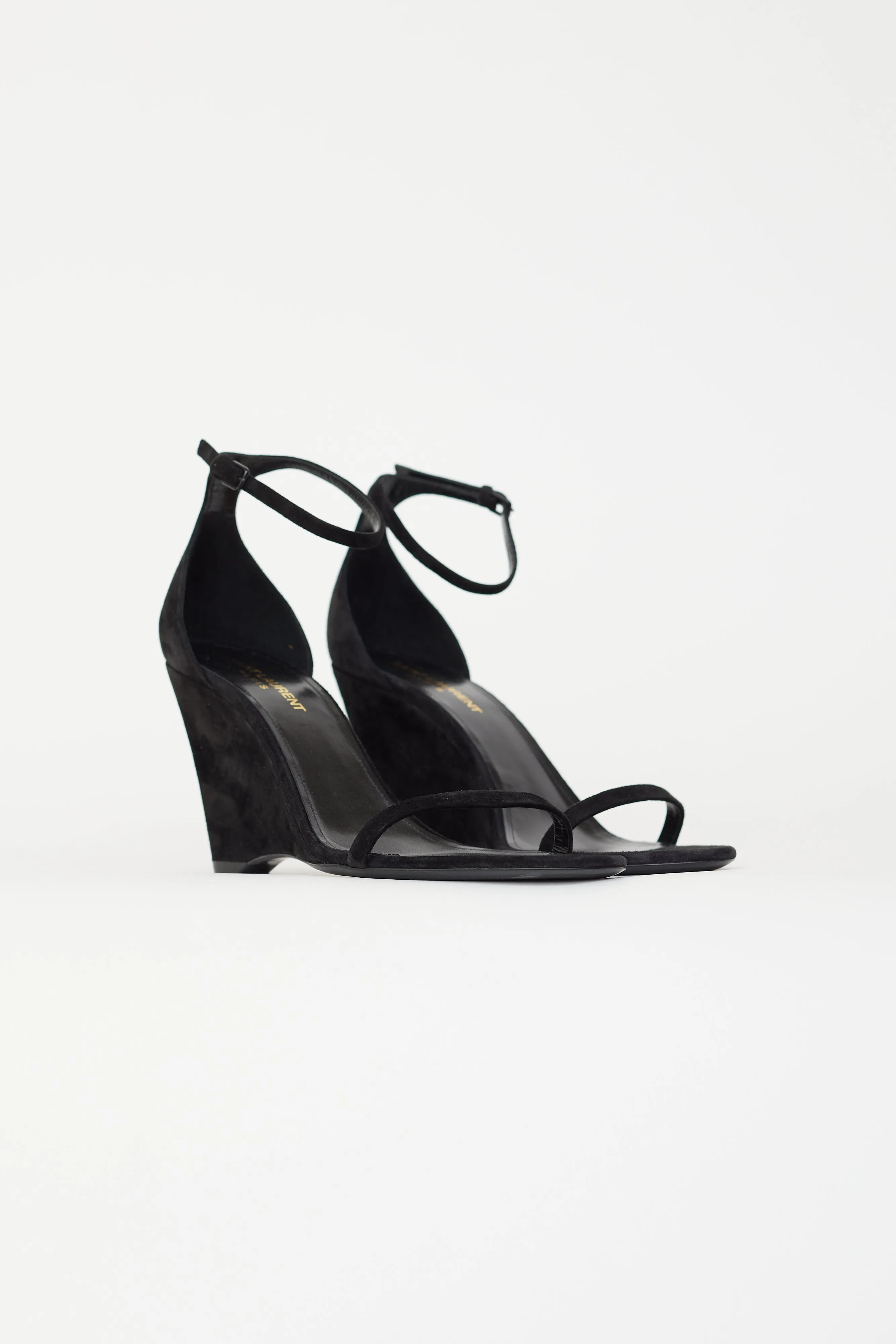 Black Suede Wedge Sandal