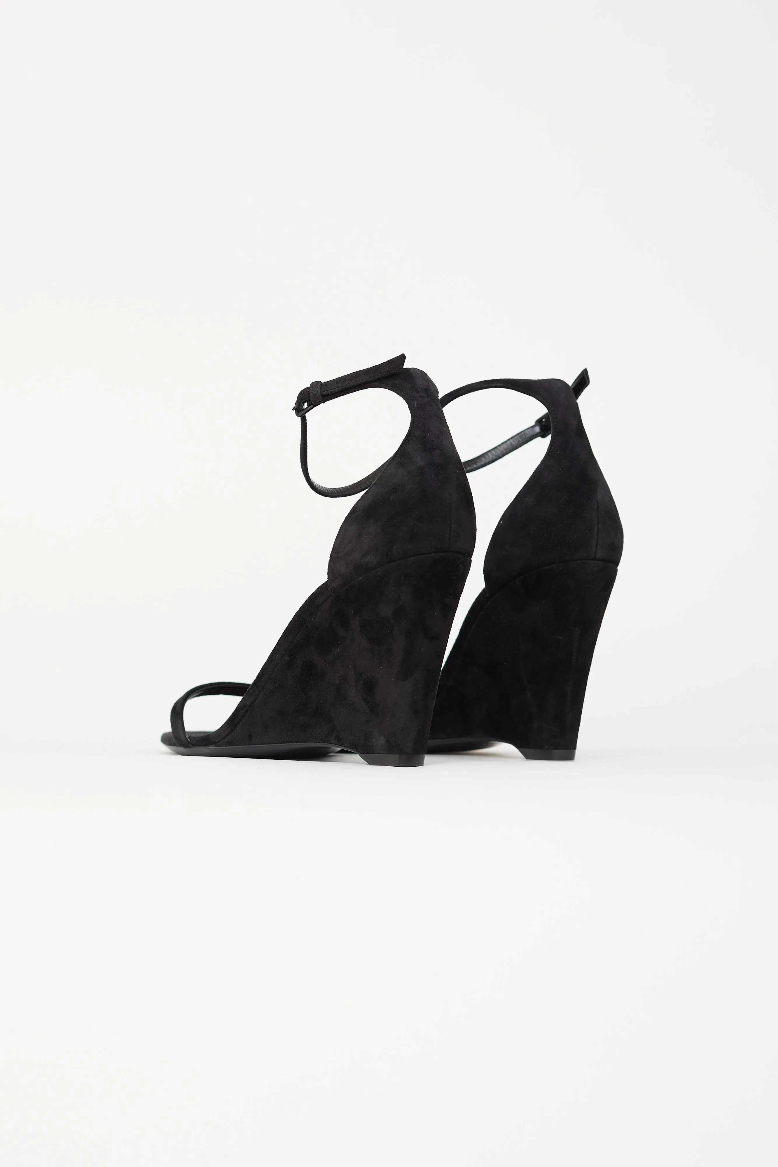 Black Suede Wedge Sandal