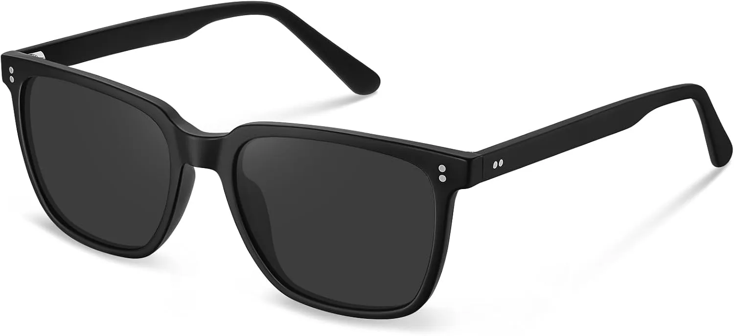 CARFIA Retro Acetate Polarized Sunglasses for Men UV400 Protection Driving Outdoor Anti-Glare Sun Glasses CA5354WS