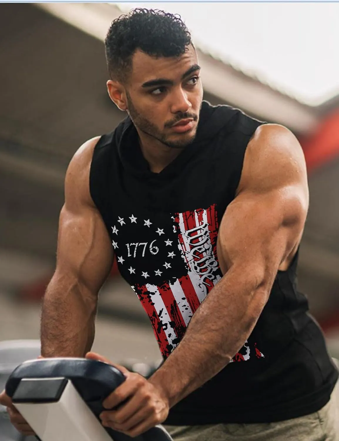 COOFANDY Men's Workout Hooded Tank Tops Bodybuilding Muscle Cut Off T Shirt Sleeveless Gym Hoodies