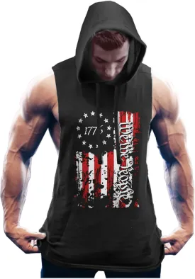 COOFANDY Men's Workout Hooded Tank Tops Bodybuilding Muscle Cut Off T Shirt Sleeveless Gym Hoodies
