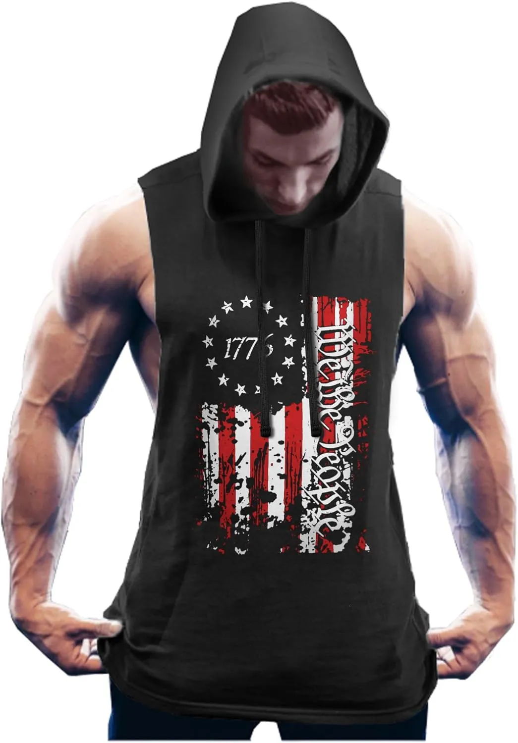 COOFANDY Men's Workout Hooded Tank Tops Bodybuilding Muscle Cut Off T Shirt Sleeveless Gym Hoodies