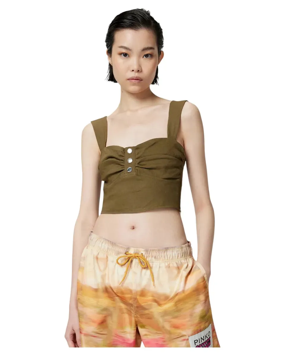 Crop Top in Lino Stretch