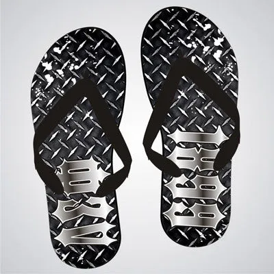 Delta Sigma Phi Diamond Plate Flip-Flops - SBL100 - SUB