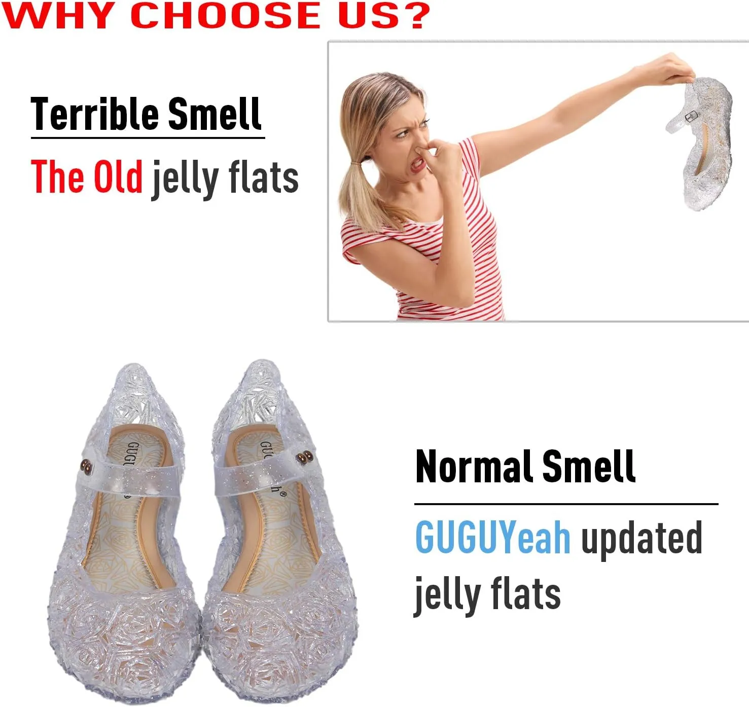 GUGUYeah Princess Costumes Jelly Flats Shoes, Cosplay Birthday Party Dress Up Sandals for Little Girls, Toddler or Kids