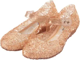 GUGUYeah Princess Costumes Jelly Flats Shoes, Cosplay Birthday Party Dress Up Sandals for Little Girls, Toddler or Kids