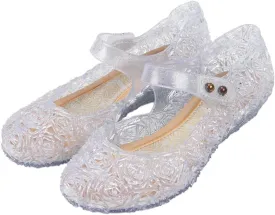GUGUYeah Princess Costumes Jelly Flats Shoes, Cosplay Birthday Party Dress Up Sandals for Little Girls, Toddler or Kids