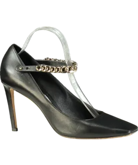 Jimmy Choo Black Malva 85 Leather Mary Jane Pumps UK 8 EU 41 👠
