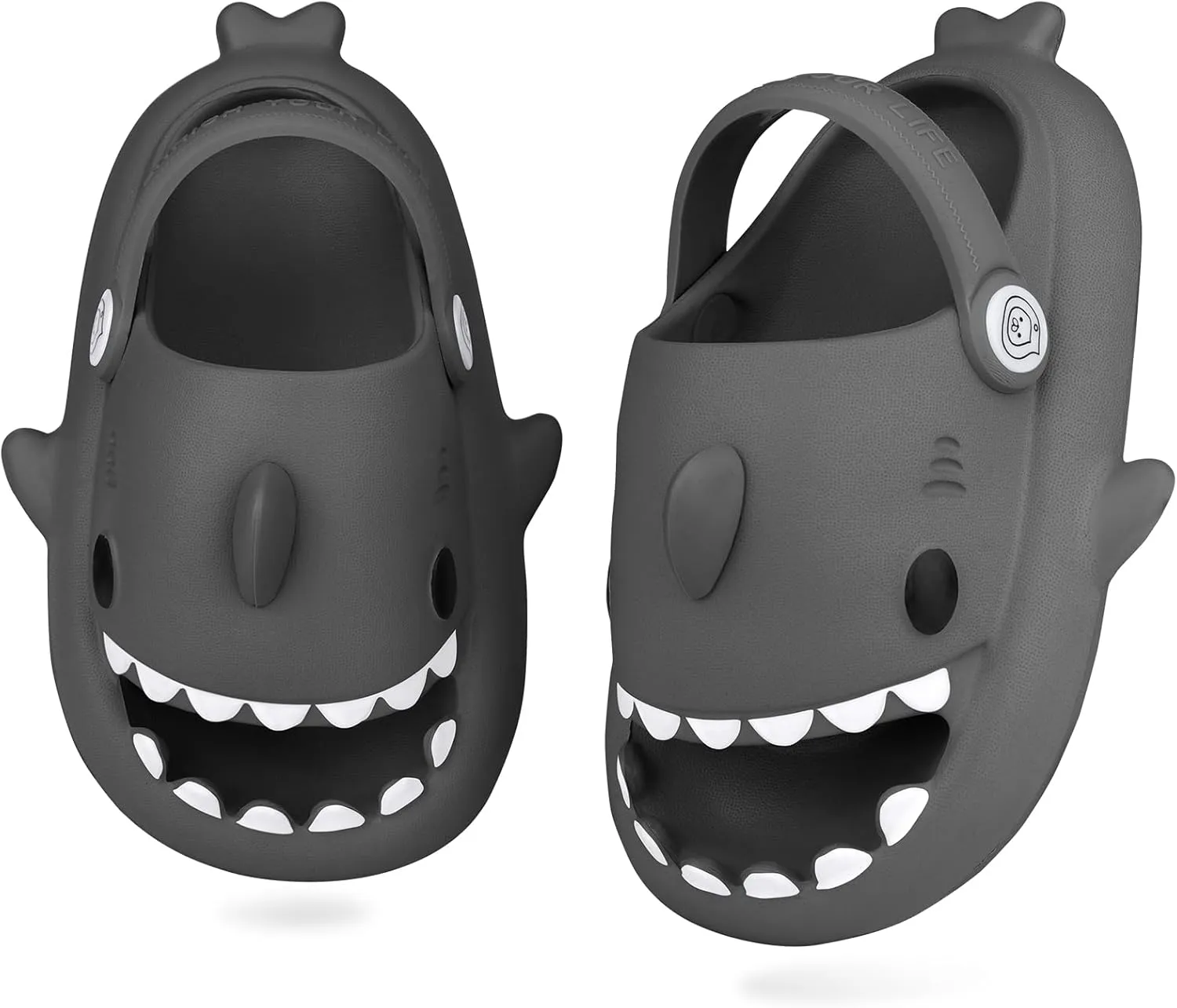 Kids Shark SlidesPillow Shower Sandals Quick Dry SlippersToddler Boys Girls Comfy Cloud SlidesSummer Non-Slip Thick Sole Beach Pool shoes