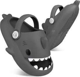 Kids Shark SlidesPillow Shower Sandals Quick Dry SlippersToddler Boys Girls Comfy Cloud SlidesSummer Non-Slip Thick Sole Beach Pool shoes