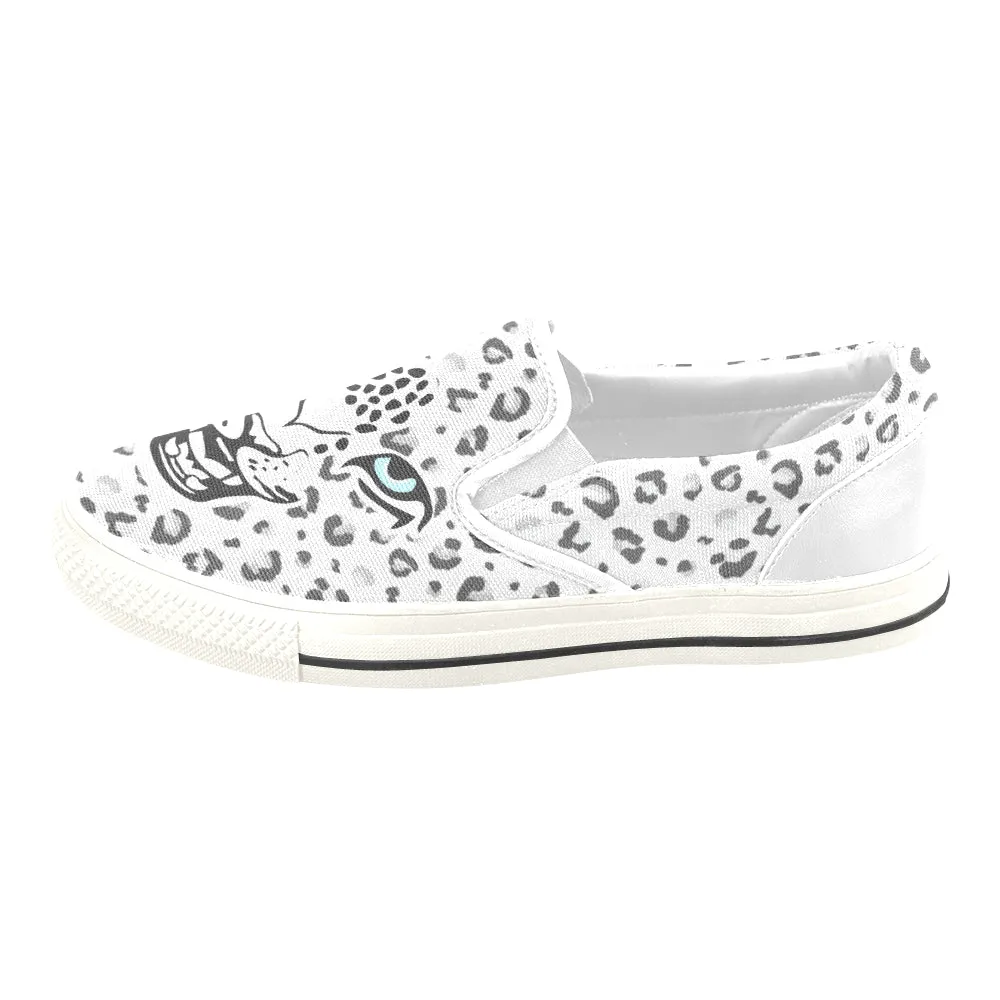 Kids's Snow Leopard Print Slip-on Canvas Shoes