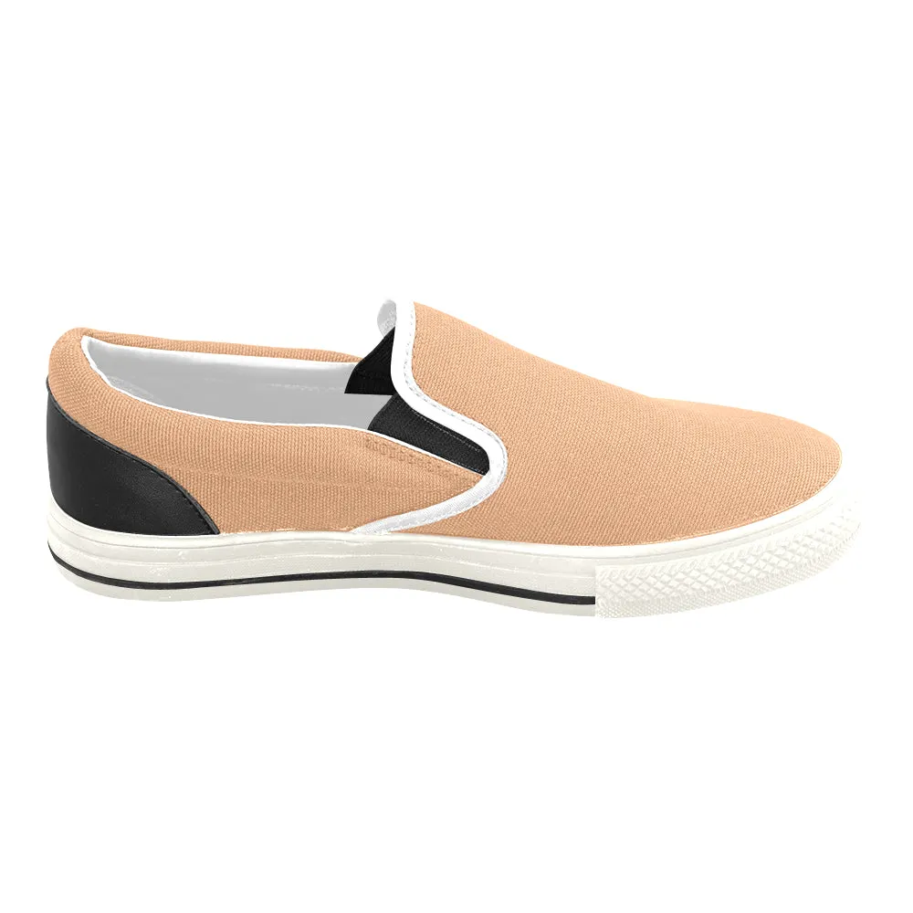 Men's Zesty Orange Solids Print Slip-on Canvas Shoes