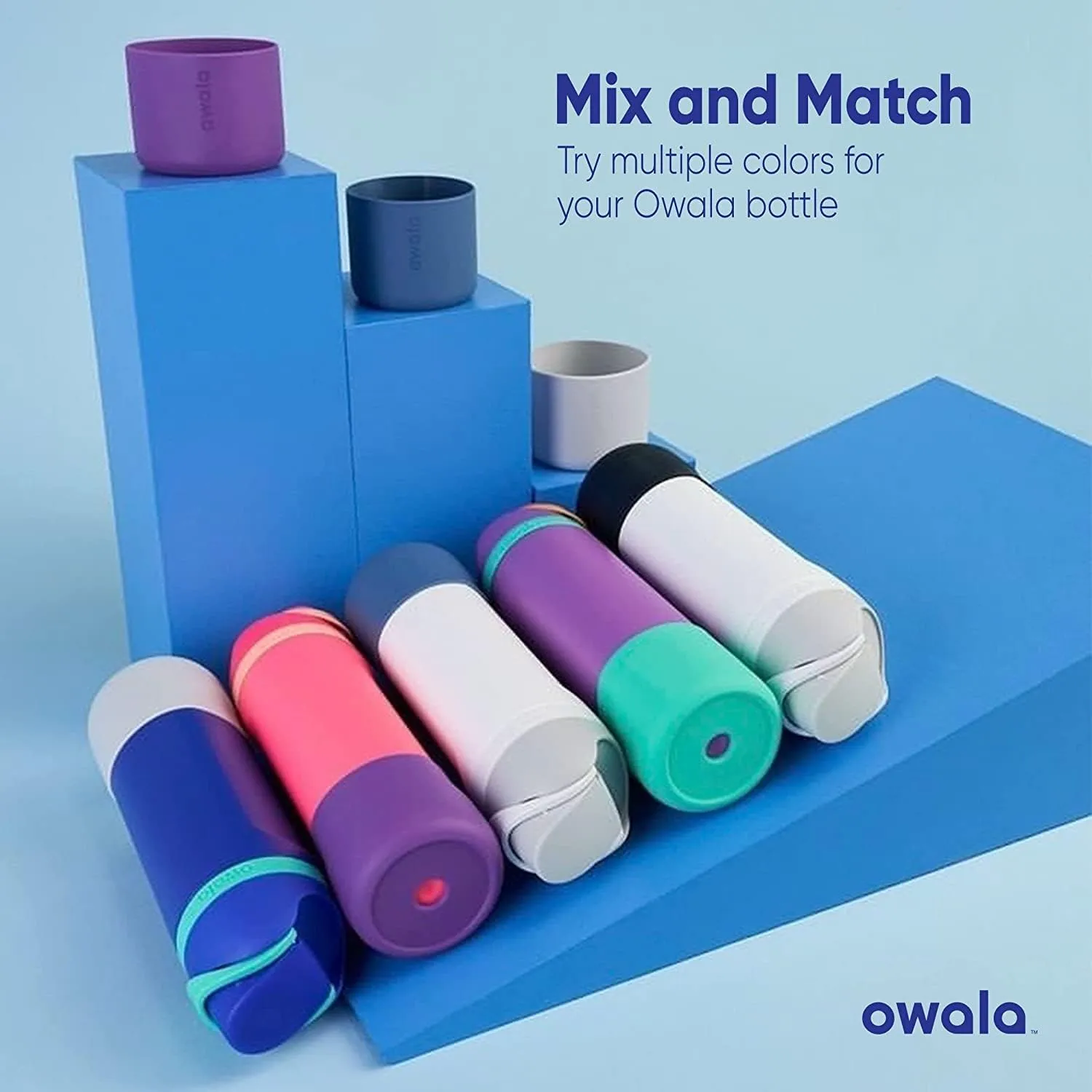 Owala Silicone Water Bottle Boot, Anti-Slip Protective Sleeve for Water Bottle, Protects FreeSip or Flip Stainless Steel Water Bottles, 24 Oz, Bright Pink