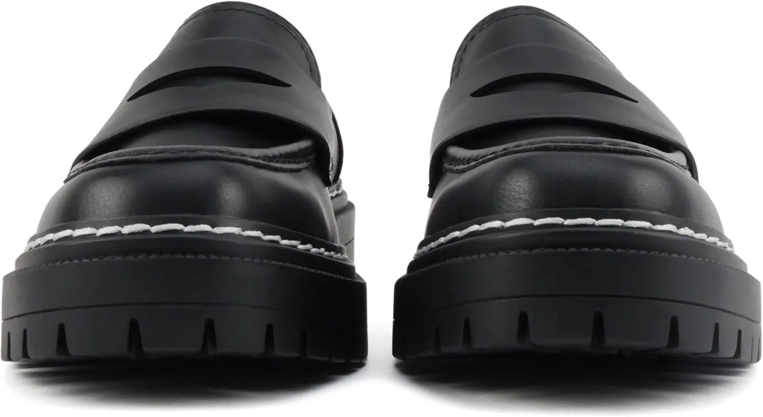 Soda Soho ~ Women Slip On Platform Heel Lug Sole Penny Loafer