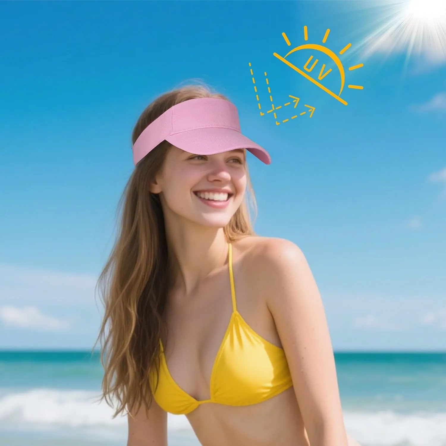 Sports Sun Visor Hats for Women Men Adjustable Cotton Beach Baseball Tennis Golf Hat Caps UV Protection Visors