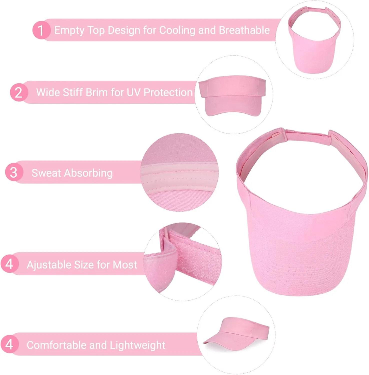 Sports Sun Visor Hats for Women Men Adjustable Cotton Beach Baseball Tennis Golf Hat Caps UV Protection Visors