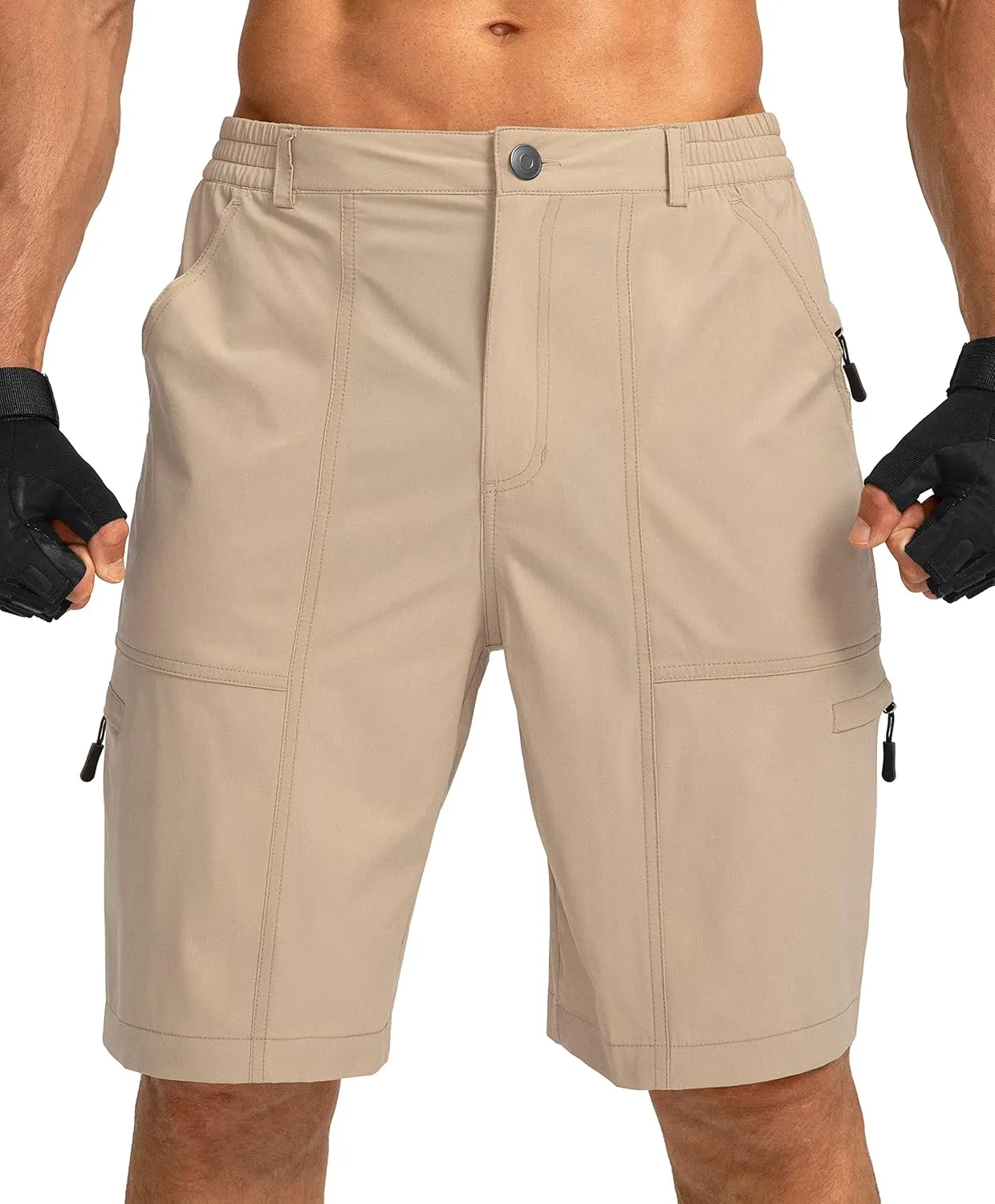 Viodia Men's Hiking Cargo Shorts with 6 Pockets Quick Dry Lightweight Stretch Shorts for Men Outdoor Fishing Golf Shorts
