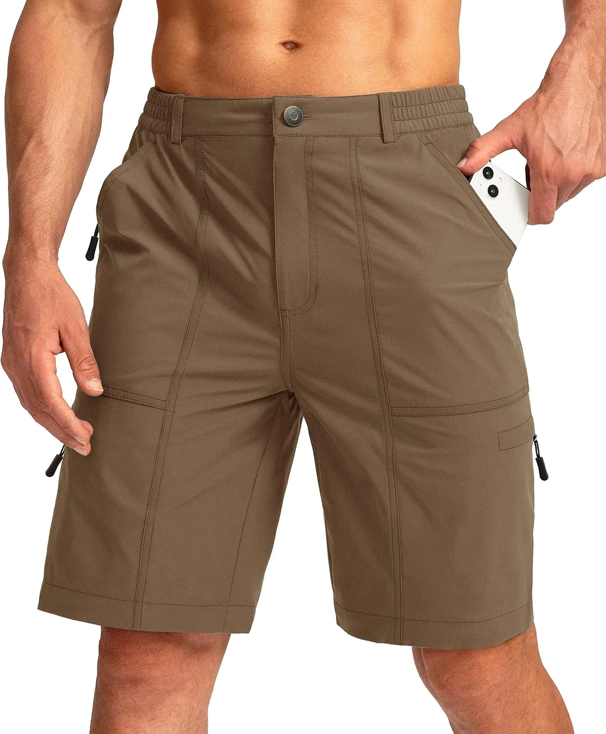 Viodia Men's Hiking Cargo Shorts with 6 Pockets Quick Dry Lightweight Stretch Shorts for Men Outdoor Fishing Golf Shorts