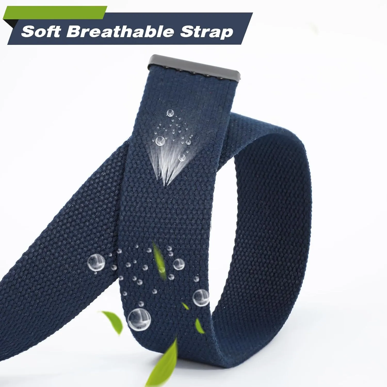 WHIPPY Canvas Web Belt Flip-Top Solid Black Military Buckle Fully Adjustable Mens Webbing Belts Cut To Fit