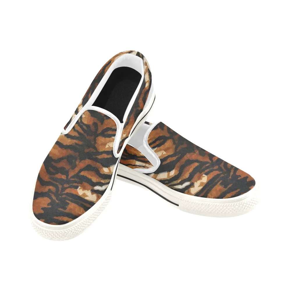 Women's Tiger Print Canvas Slip-on Shoes